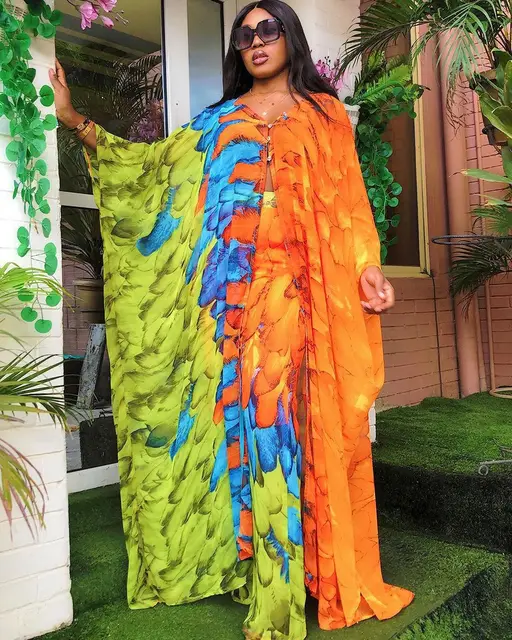 Vwaire African Matching Chiffon 2 Piece - Image 3