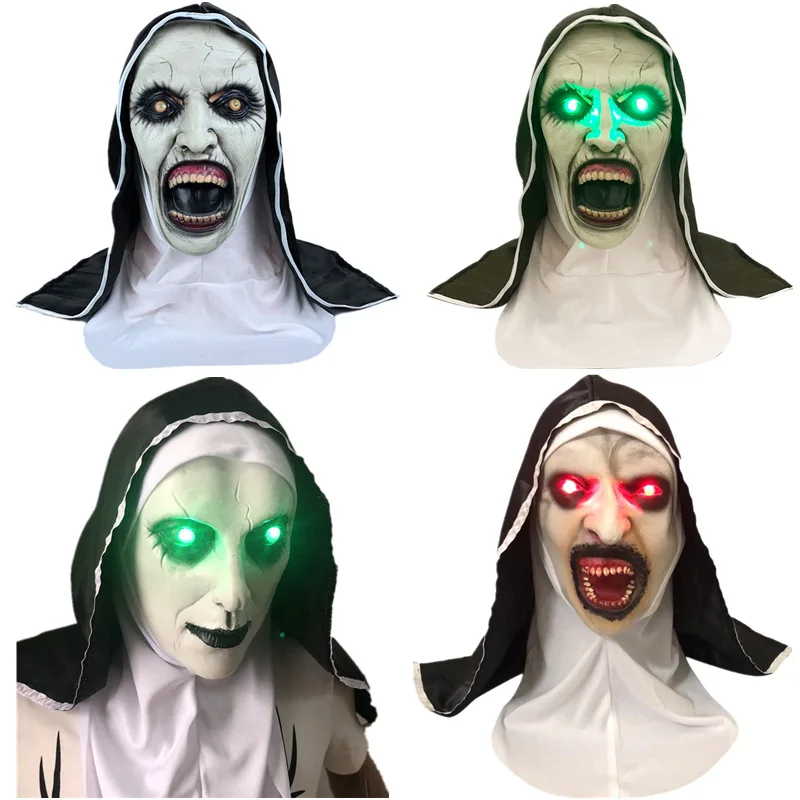 Nun маска светодиодный светящиеся Вечерние Маски для разминки год проведения выборки Большие Смешные Маски фестиваль Косплей Костюмные принадлежности светятся в темноте