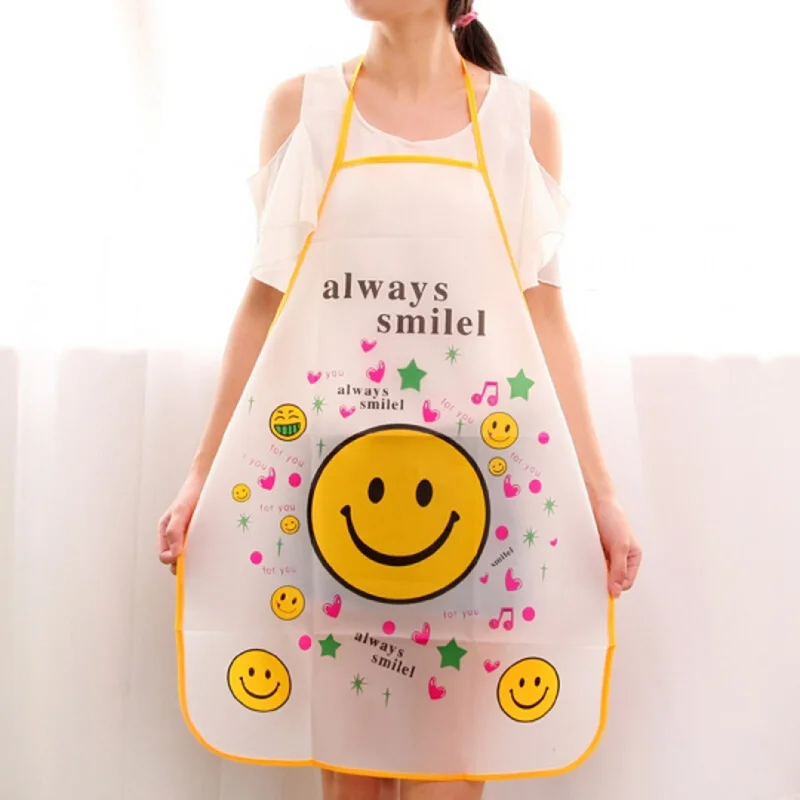 Waterproof Sleeveless Cartoon Apron Household Bibs Cooking Aprons for Women Kitchen Adult Anti-Oil Aprons Cleaning Accessories