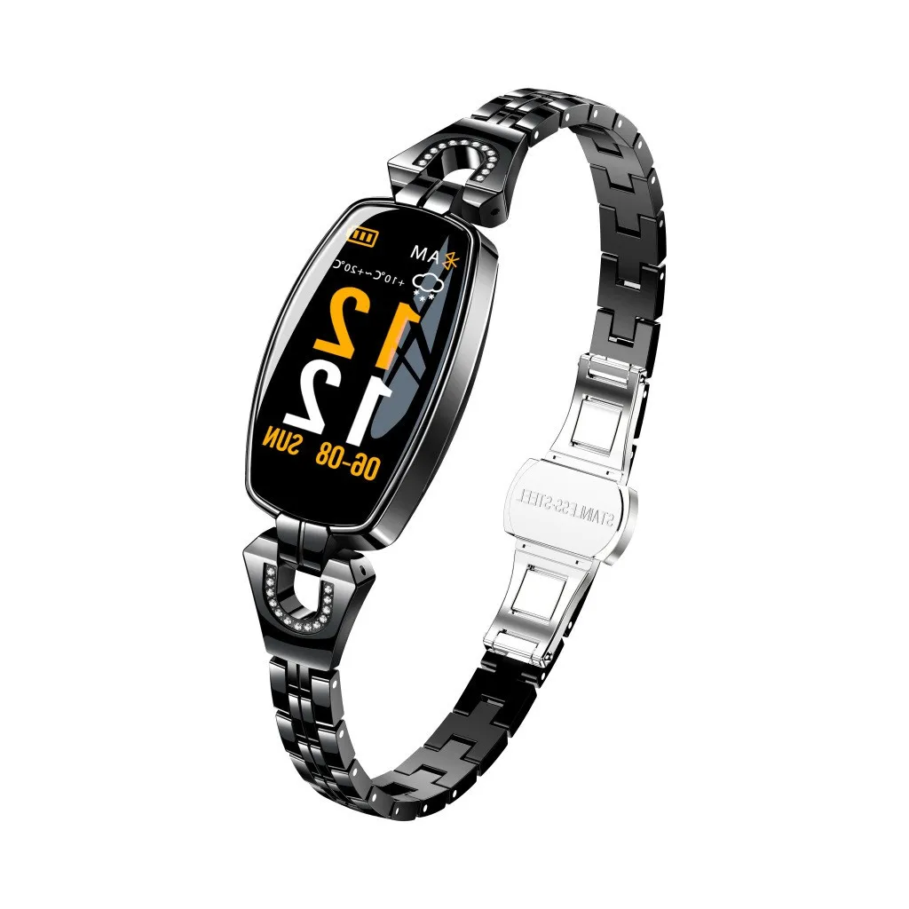 Смарт-браслет для женщин и девушек с кровяным давлением, монитор сердечного ритма, Смарт-часы с шагомером подключение к Android IOS
