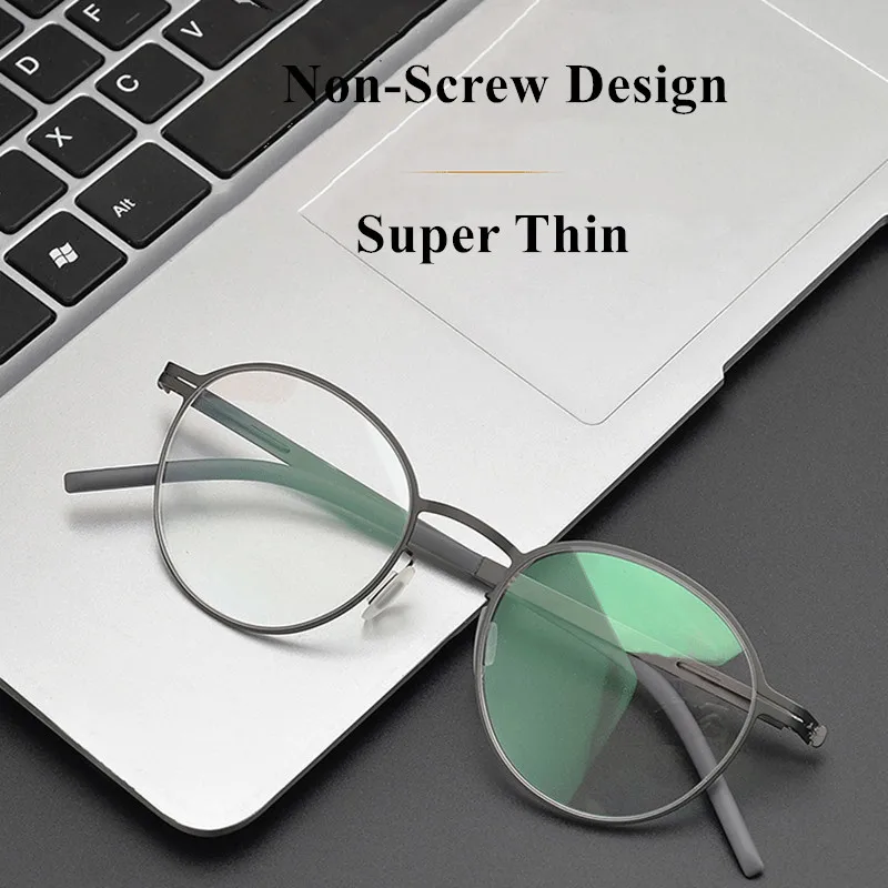 

Немецкие брендовые дизайнерские очки для мужчин и женщин, супертонкие медицинские круглые очки-авиаторы из нержавеющей стали в стиле ретро, оправа для очков TONA