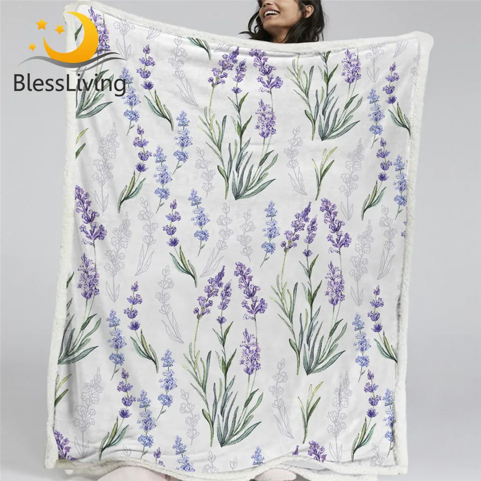 

BlessLiving Floral Blankets For Beds Colorful Flowers Plush Blanket Watercolor Luxury Sherpa Blanket Red Roses Custom Blanket