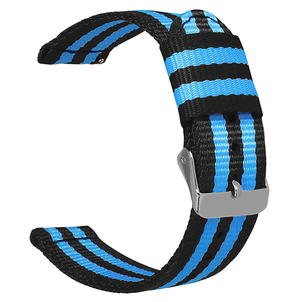 Black blue Универсальный 18 мм 20 мм 22 мм ремешок для часов Garmin Fenix6 pro Wirststrap быстросъемный нейлоновый ремешок для часов samsung Gear2 R380 ремень - Цвет: Black blue
