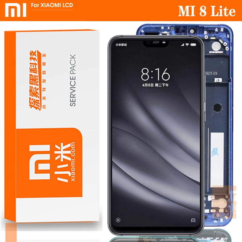 DHL 10 шт./лот для Xiaomi Mi 8 Lite ЖК дисплей сенсорный экран дигитайзер в сборе с рамкой Mi8
