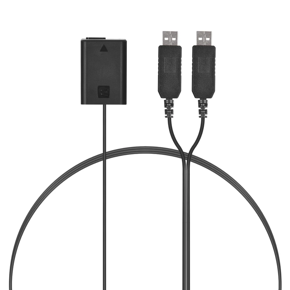 Andoer Dual USB power Kit адаптер переменного тока Замена NP-FW50 DC муфта манекен батарея полностью декодированная для камеры sony