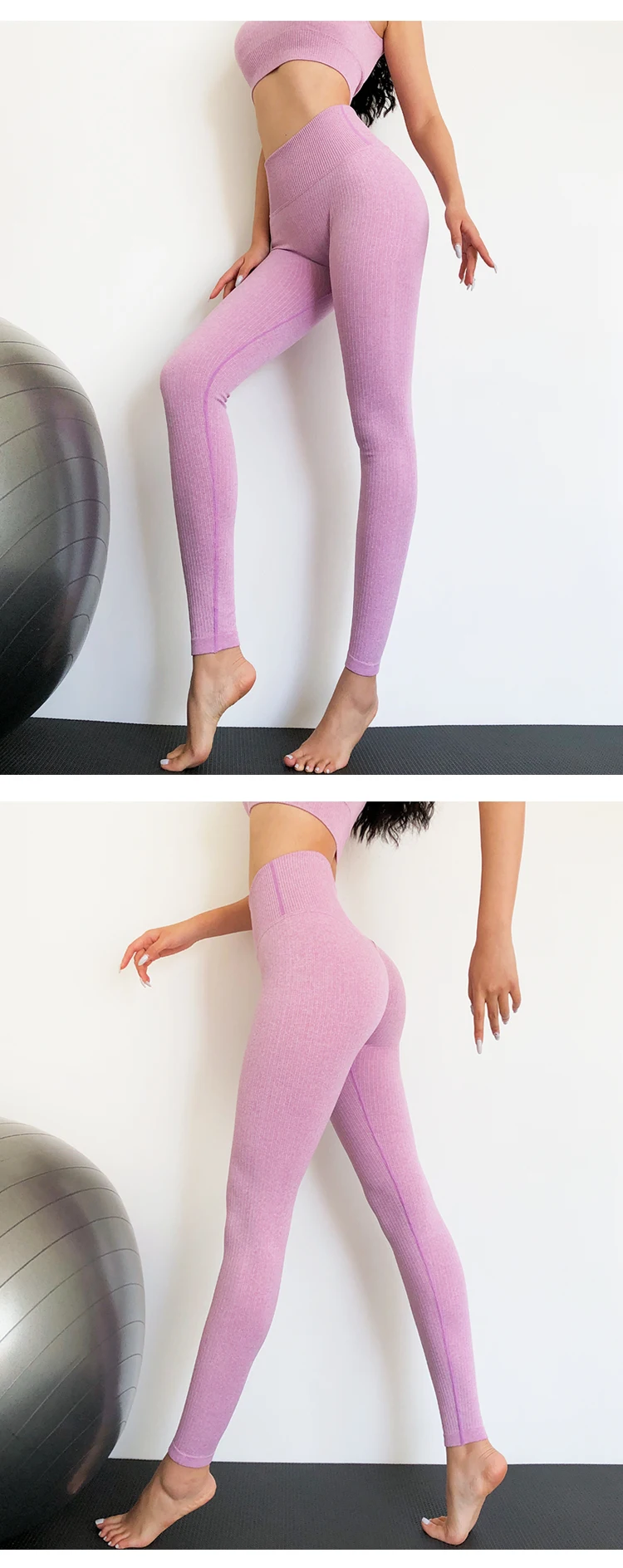 spanx pants Fitness Leggings Women High Waist Ankle Length Leggings Booty Push Up Gym Womens Clothing Sexy Ribbed Workout Pants Female scrunch leggings