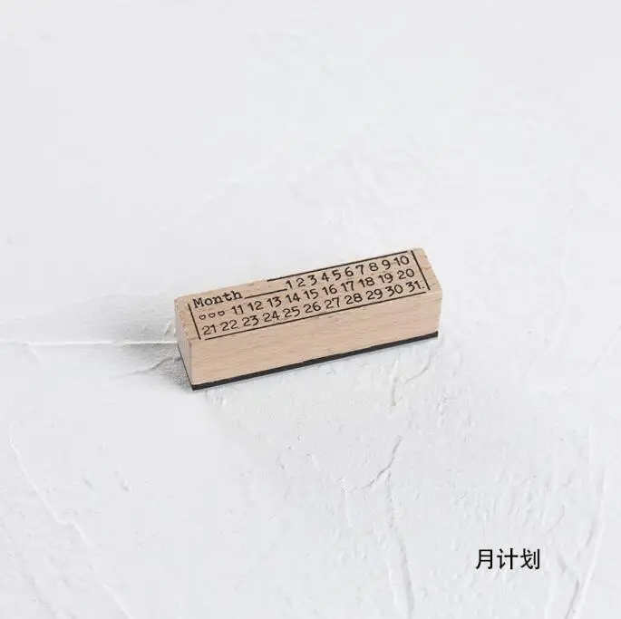J Винтажный месяц неделя план планета Марка с бабочкой DIY деревянные резиновые штампы для stationery канцелярские принадлежности Скрапбукинг Стандартный штамп - Цвет: J