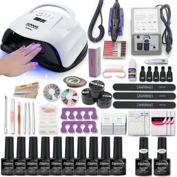 

Nail Set with Manicure Machine Gel Nail Polish Set for Nail Kit UV Led Lamp Dryer Nail Art Tools Kit Extention Gel Set