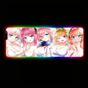 

Big Breasts Anime Girl Gaming Mouse Pad RGB LED Glowing Colorful USB Port Large Gamer Mousepad Desk Mat 14 Colors for PC Laptop