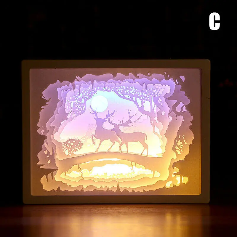 3D резьба по бумаге ночной Светильник Светодиодный настольный светильник