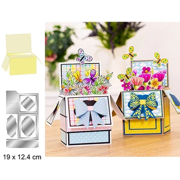 

Pop-up Boxes Christmas Cutting Dies Metal Stencils For DIY Scrapbooking Decoration Embossing Paper Card Craft Die Cut