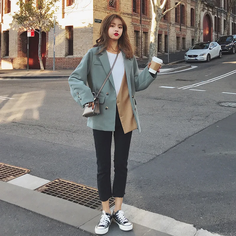

Small Suit Coat Women's 2019 Spring And Autumn New Style Korean-style Students British Style Early Autumn Loose Casual INS Suit