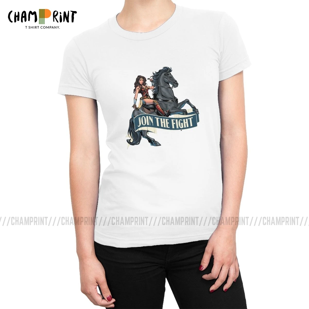 Wonder Woman On Horse футболка Женская Классическая хлопковая Футболка с супергероями Tumblr футболка с круглым вырезом Женская одежда с графикой