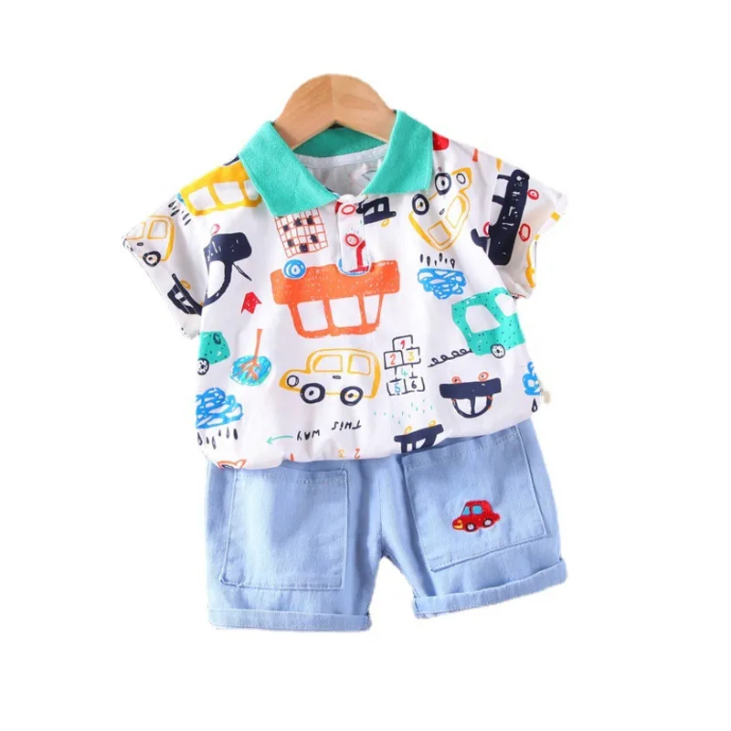 New Summer Fashion Baby Boys Clothes Suit Children Girls Cartoon T-Shirt Shorts 2Pcs/Sets Toddler Casual Costume Kids Tracksuits | Детская