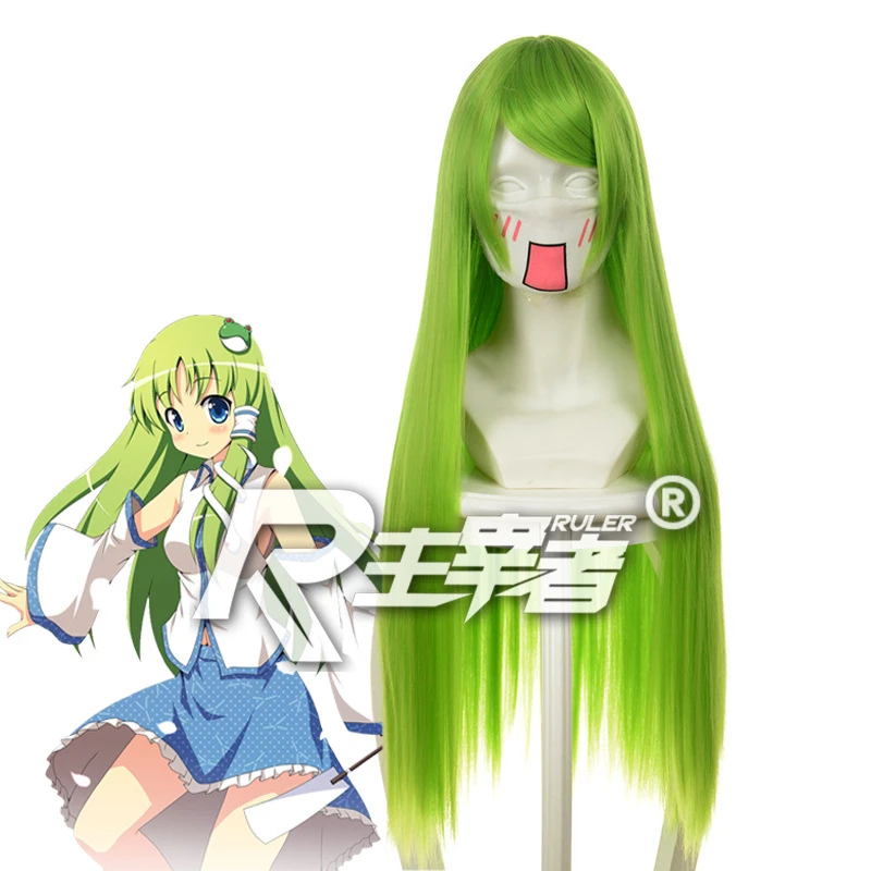 

Code Geass Kochiya Sanae Abeno Yasuaki Cosplay Wigs Synthetic Hair Green Long Straight Hair Kotiya Sanae Anime Costume Wig