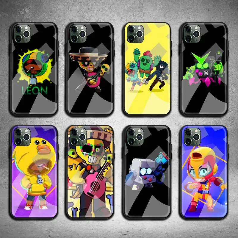 

Cute Case Gbrawl Stars Phone Case Tempered Glass For iPhone 11 Pro XR XS MAX 8 X 7 6S 6 Plus SE 2020 case