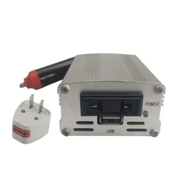 

Silver Power Inverter Adapter Car Converter 12V to 110V/220V Input Car Power Converter Vehicle Power Supply Charger UK Plug