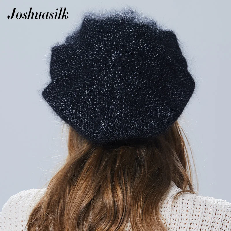 Joshuasilk di Inverno Delle Donne Cappello Con Visiera di Modo Lavorato A  Maglia Cappello di Lana Angora Farfalla Decorazione Doppio Cappello Caldo -  AliExpress Apparel Accessories
