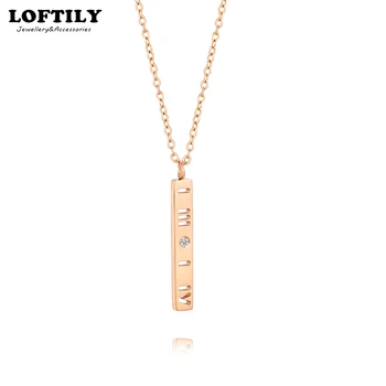 

Women Pendant Choker Necklaces Of DO.005ct Hollow Roman Numerals Long Diamond Necklace Engagement Party 2020 For Lady Best Gift