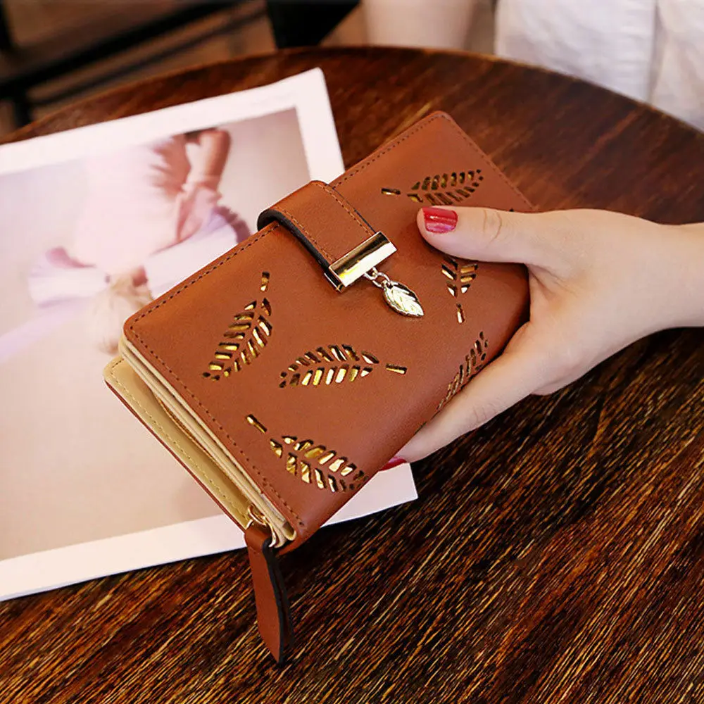 Женский кожаный клатч-портмоне, длинный держатель для карт, чехол для телефона, сумочка - Цвет: Кофе