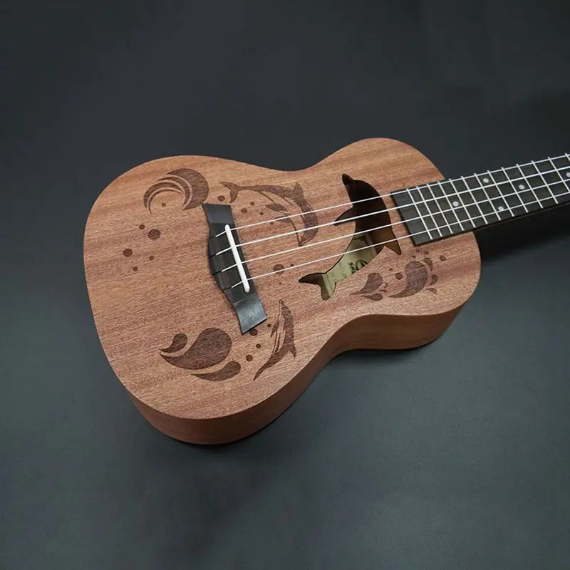 Укулеле Uke 4 нейлоновые струны Sapele палисандр гитара Дельфин шаблон Универсальный