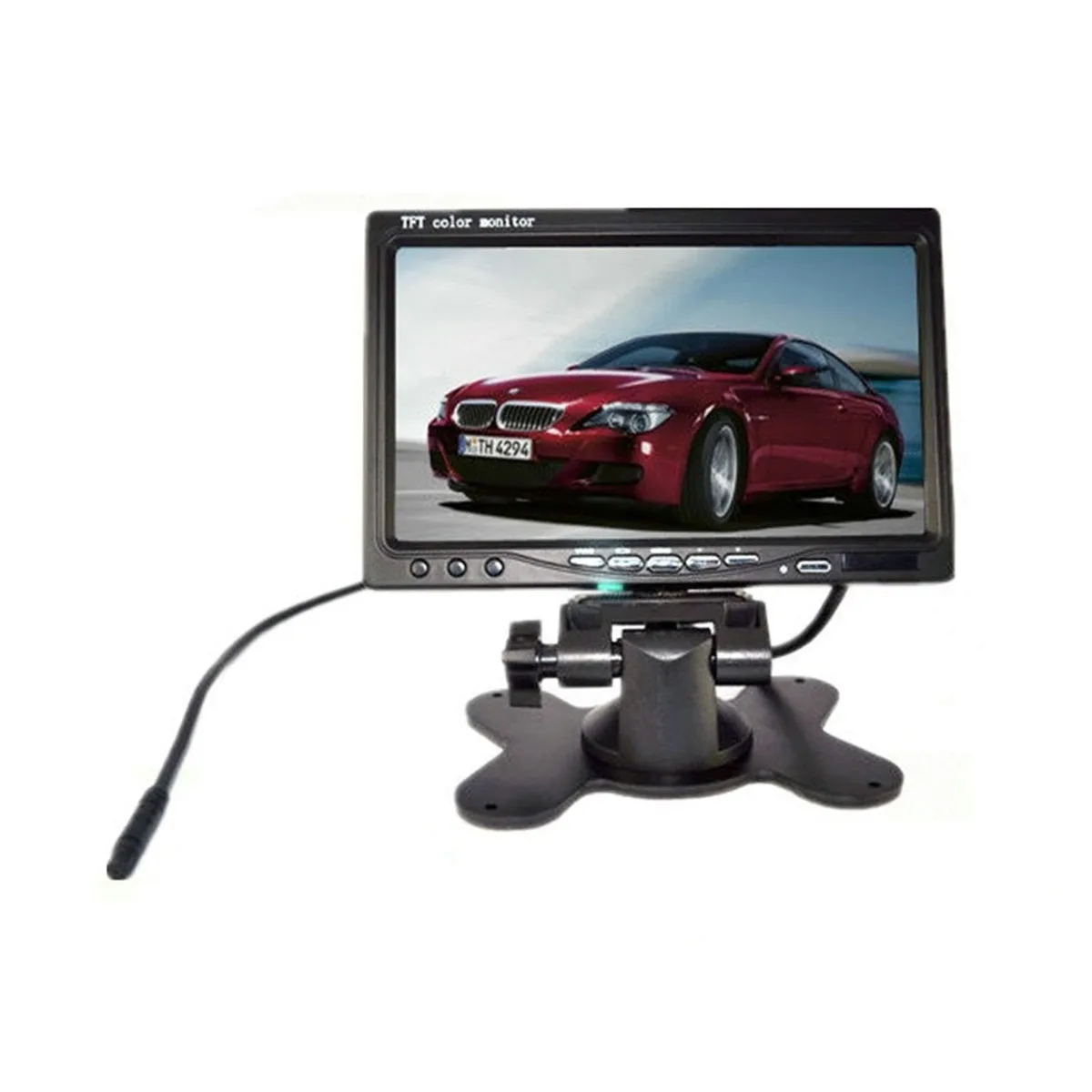 " TFT-LCD цвет 2 видео вход заднего вида автомобиля 12 В подголовник автомобиля монитор 7 дюймов DVD VCR монитор с ИК-пультом дистанционного управления и подставкой