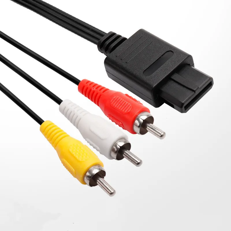 6Ft Av Audio Video A/V Tv Cavo Cavo Rca Per Nintendo 64 N64 Gamecube Ngc Snes Sfc