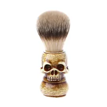 Щетка для бритья Badger щетина для волос череп деревянные ручной работы ручка-мужской подарок
