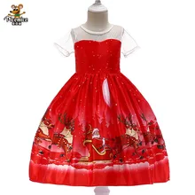 Новогоднее рождественское платье для девочек года Детские платья снежинки для девочек, платье принцессы костюм на Рождество для маленьких девочек