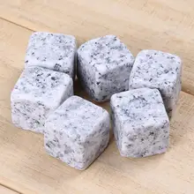 6pcs Granite Pouch Whisky Stone Rock Cubes Glacier Rocks Natural Bulk Cooler For Xmas Barware Houehold Drinking Tool Gifts