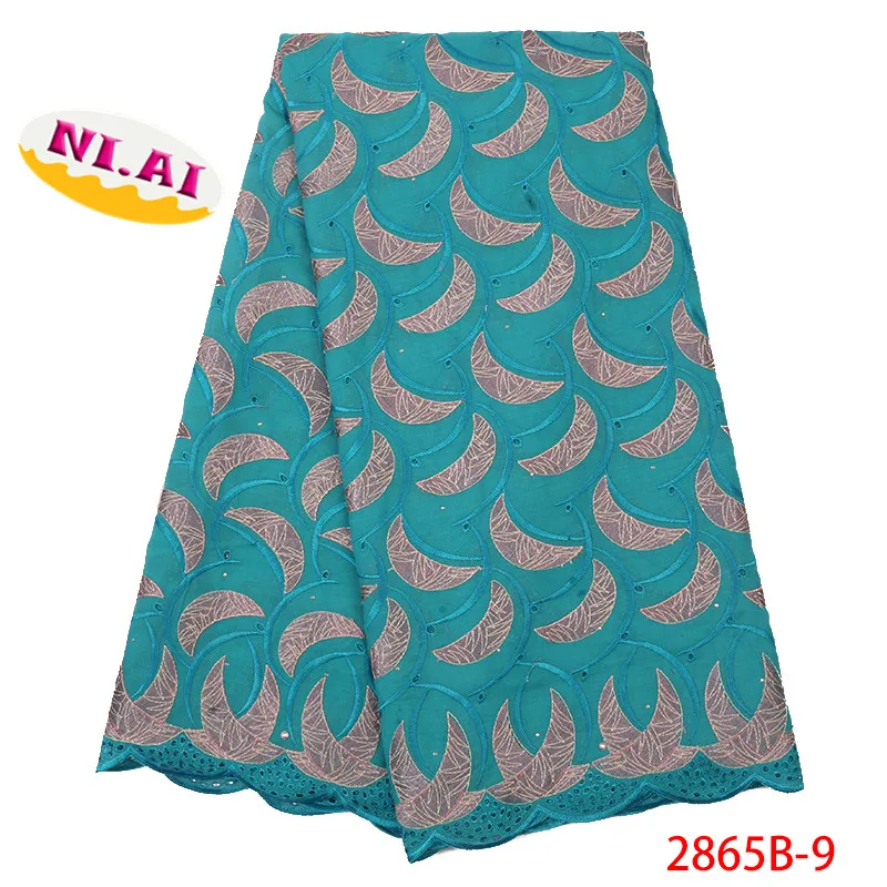 

NI.AI NA2865B-1Latest African Laces 2019 Swiss Voile Lace In Switzerland Cotton Lace Trim Beautiful Embroidery For Woman Dress