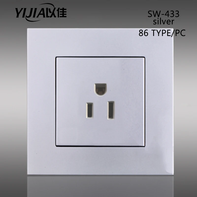 YIJIA американский стандарт 86*86 мм/146*86 мм 15A розетка 86/146 Тип 110-250 В розетки pc/нержавеющая сталь/стеклянная панель розетка домашняя работа