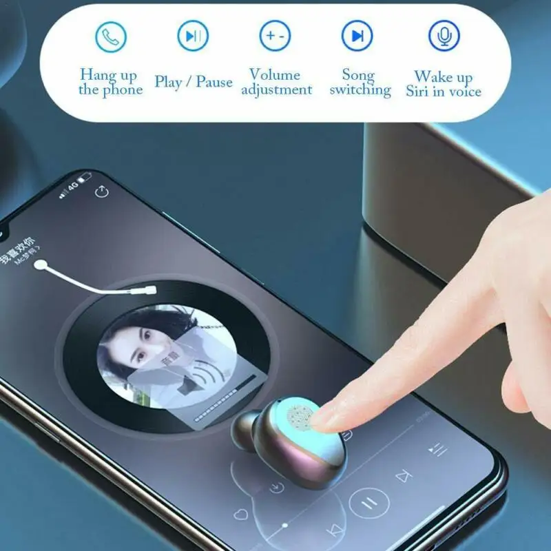 TWS Bluetooth 5 0 Earphone Wireless Headset Touch LED 8D Stereo Sound Earbuds Waterproof Sports Gaming Headset