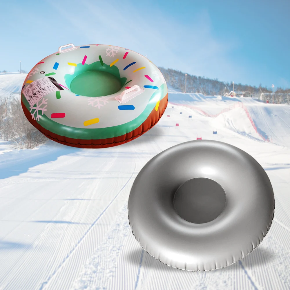 Inflatable Sled Round Shape for Children,Snow Sled for Skiing,Tear Resistance PVC Snowman Shape Inflatable Inflatable Snow Tube Portable for Children Khaki HEVIRGO Thicken Snow Tube 