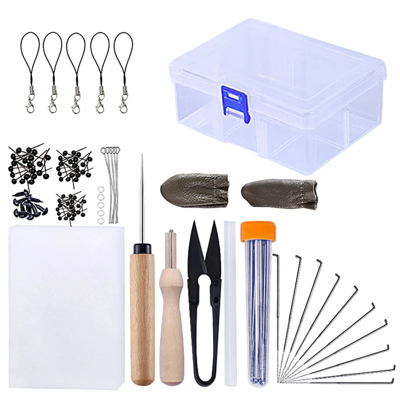 

Jiwuo 54pcs Needle Felt Starter Scissor Awl Kit DIY Wool Felt Tools Set Felting Craft Handmad Needle Felt Supplies