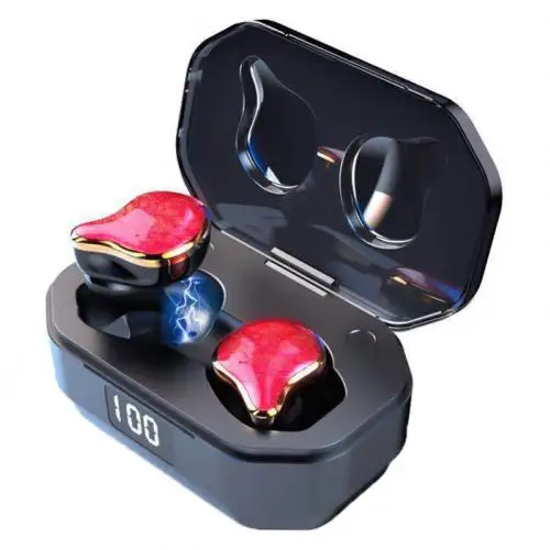 G01 портативный дисплей питания Bluetooth 5,0 HiFi стереонаушники Беспроводные спортивные наушники - Цвет: Красный
