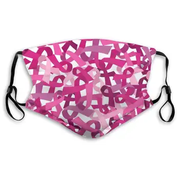 

Fillter for Men Ribbon Breast Cancer Awareness Warm Waterproof Dustproof Ear Loops for Travel Double Protection