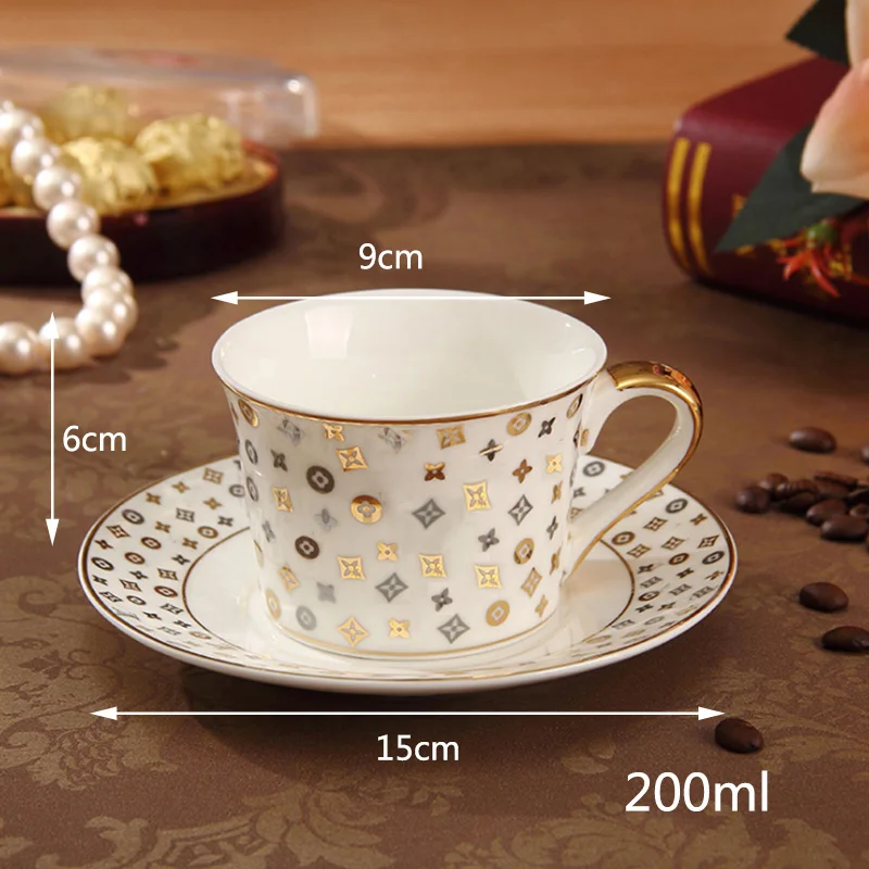Золотой высшего класса костяной фарфор кофейная чашка элегантный Европейский