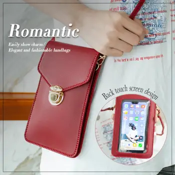 

Women Phone Wallet Touchable Screen PU Leather Smartphone Bag Creative Card Case Hand Take Wallet Ladies Fashion Shoulder Bag