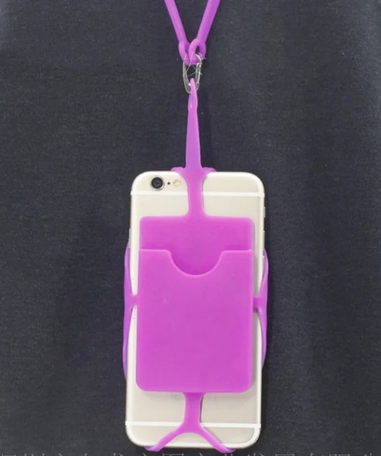 

1pcs Silicone Lanyard Cell Phone Straps Mobile Phone Holder Sling Neck Wrist Strap Phone Card Holder Universal for Smartphone