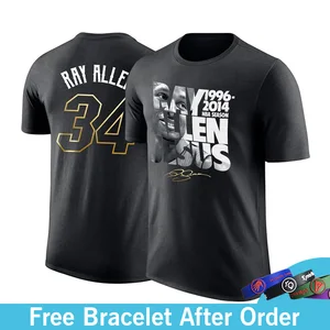 Ray Allen Commemorative t-shirt short-sleeved cotton men sports hip hop style collaboration with Street basketball dpoy brand