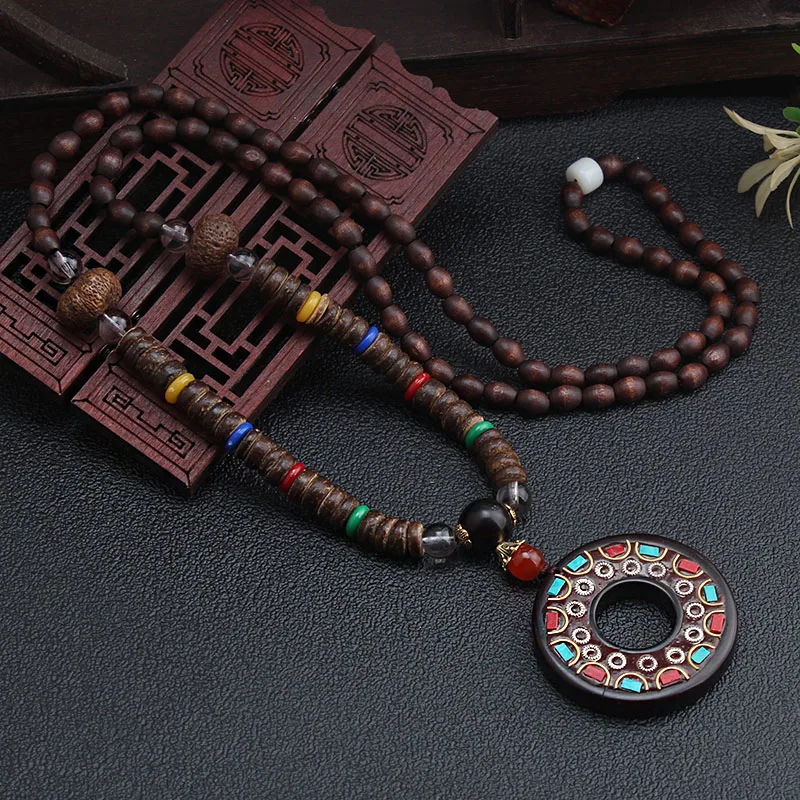 WEIYU-Handmade-Vintage-Ethnic-Round-Nepal-Buddhist-Mala-Necklace-Wood-Beads-Statement-Pendants-Necklace-Women-men (3)