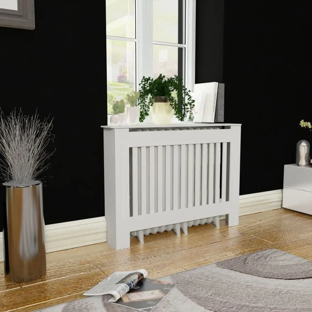 White MDF Radiator Cover Heating Cabinet 44" Table Durable Heating Cabinet Cover Living Room Storage Rack Shelf Home Decoration afbeelding