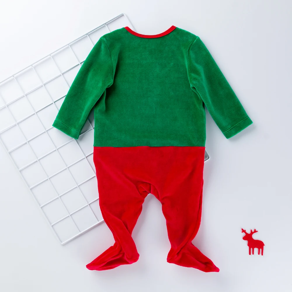 2Pcs Christmas Newborn Baby Girls Boys Clothes Romper Velvet Outfit Unisex Baby Jumpsuit