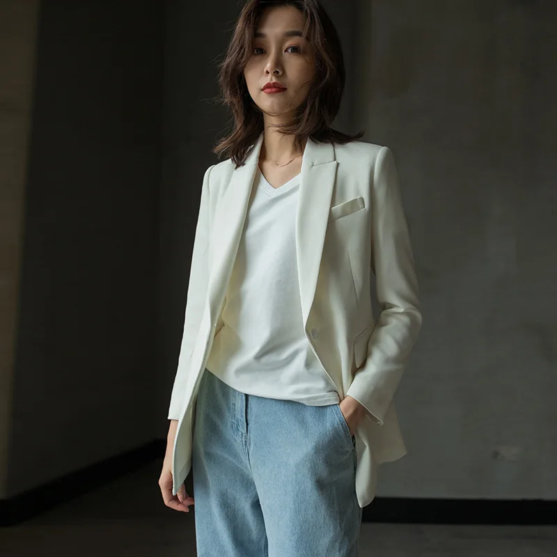 

The Waist Line Feels A Buckle Medium and Long Women Suit A Woman Coat Suit 2019 Notched Black Women Jackets and Coats Suit