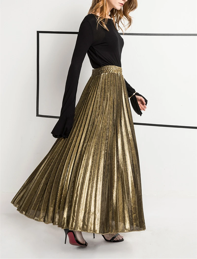 silk pleated skirt