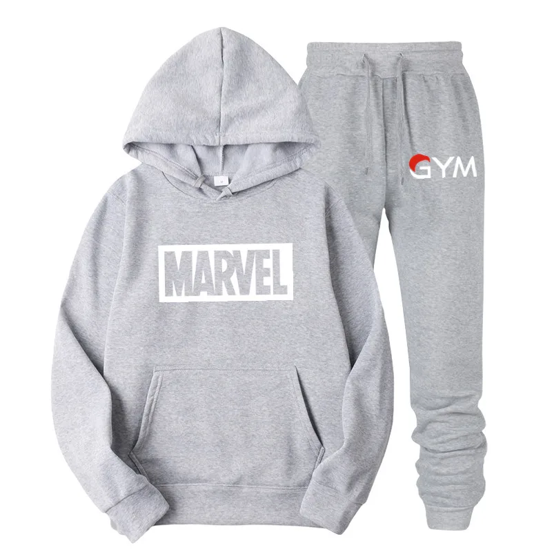 Новинка, модная толстовка с капюшоном MARVEL, Мужская/Женская толстовка с капюшоном, толстовки+ спортивные штаны, костюмы на осень и зиму, флисовый пуловер с капюшоном - Цвет: 16