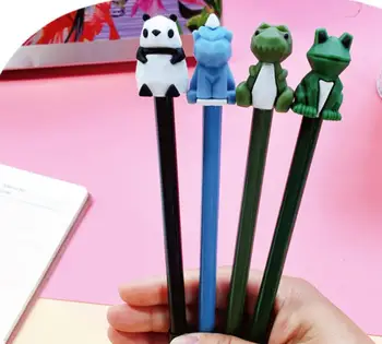 

korea bear panda frog gel pen cartoon neutral pen student prize office black ink write pen promotion gift pen 0.5mm 48pc/lot