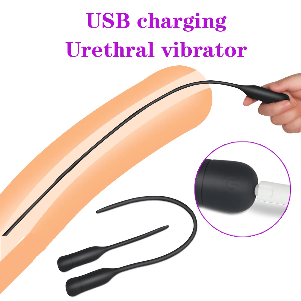 Urethral Dilators 10 Frequency Penis Plug Vibrator Insertion Urethral Plug Catheter Sounds Vibrator Sex Toys for Men Adults