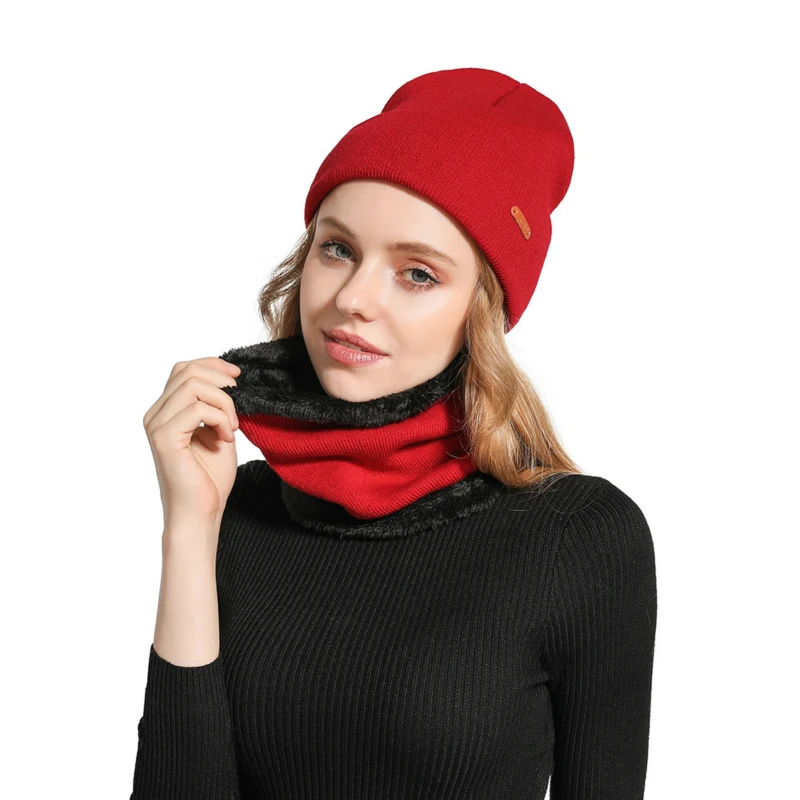 

Winter Cap Skullies & Beanies Hat Winter Beanies for Women Men Plus Velvet Wool Scarf Gorras Bonnet Warm Knitted Hat Winter Hat